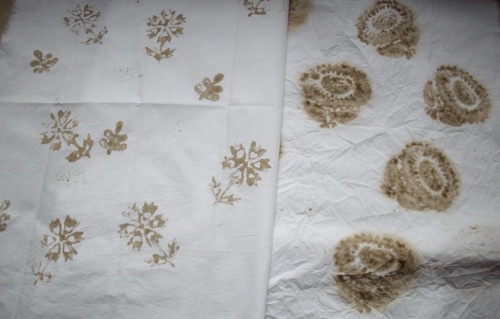 fabric with natural walnut dyes