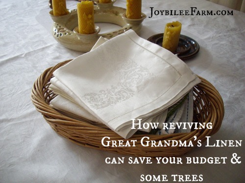 How reviving Great Grandma's Linen can save your budget and save some trees