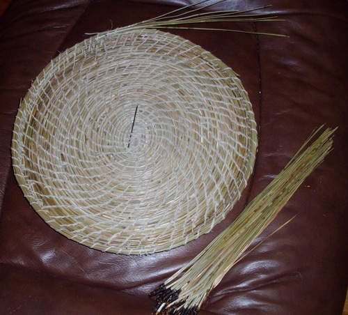 Pine Needle Basket Progress