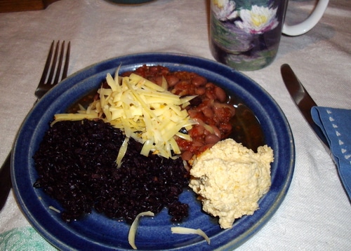 Black rice and beans