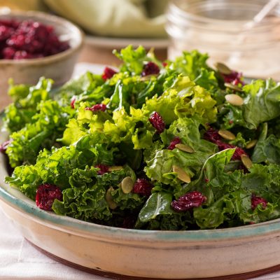 Kale Salad with Pomegranate Dressing