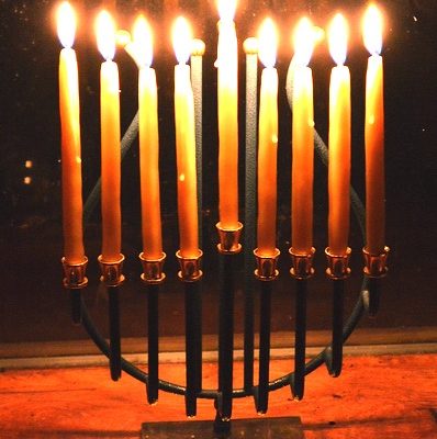 Making Hand Dipped Beeswax Hanukkah Candles