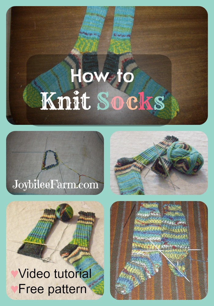 Photo collage of knitting socks