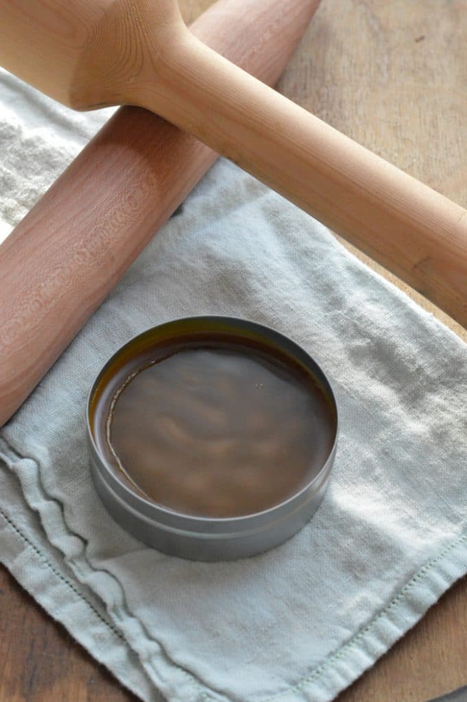 Beeswax wood polish on a cloth