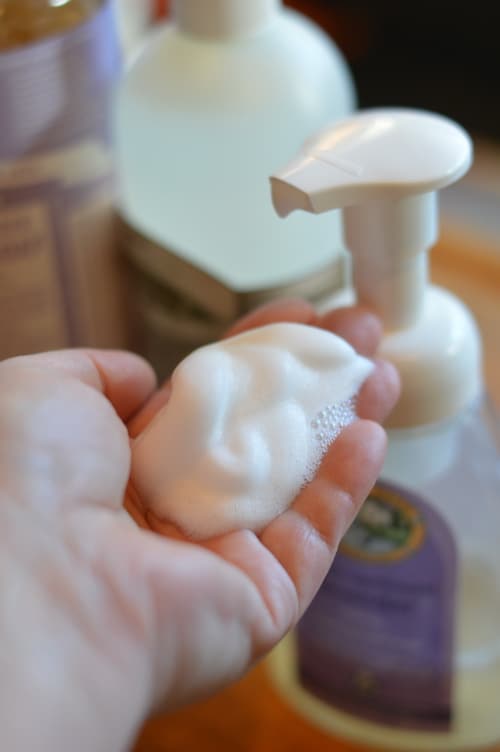 Whether you use bar soap, liquid soap, or foaming hand soap, you’ll need to replace your soap about once a month, or more often if your bathroom and kitchen soap gets heavy use. Soap is a significant household expense, which often gets added to the grocery bill without considering the costs and alternatives.