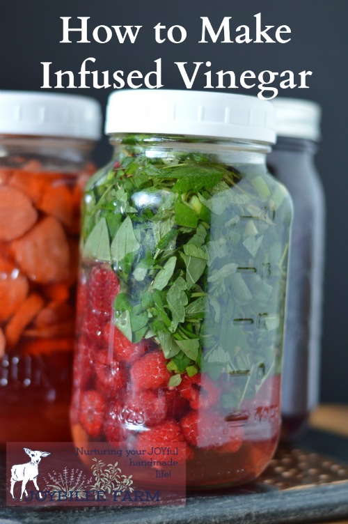Infused vinegar is super easy to make, especially with berries and small juicy fruit like cherries or pomegranates. If you garden you probably have the small handfuls of fruit the recipe calls for, at the beginning and the end of your berry harvests.