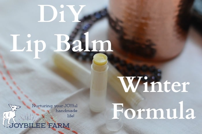 Winter lip balm is a softer product than summer lip balm. It’s intended to stay softer at room temperature so that it is easy to apply to the lips, even in outdoor winter temperatures. You’ll want to keep your unopened winter lip balms in a cool cupboard so that they stay solid. Don’t store them near the wood stove.