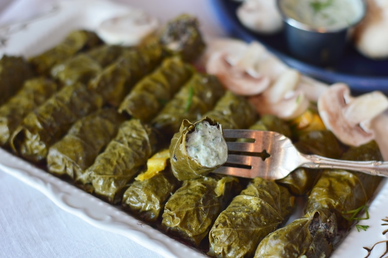 Fermented grape leaves, when used raw provide beneficial microbes. Grape leaves are a good source of Vitamins A, B6, C, E, K, niacin riboflavin, and folate as well as Calcium, Magnesium, Copper, Manganese, and Iron, and a very good source of Dietary Fiber. They are also high in β-Glucans (beta glucans), which are naturally occurring polysaccharides which stimulate the immune system and have been shown to fight cancer.