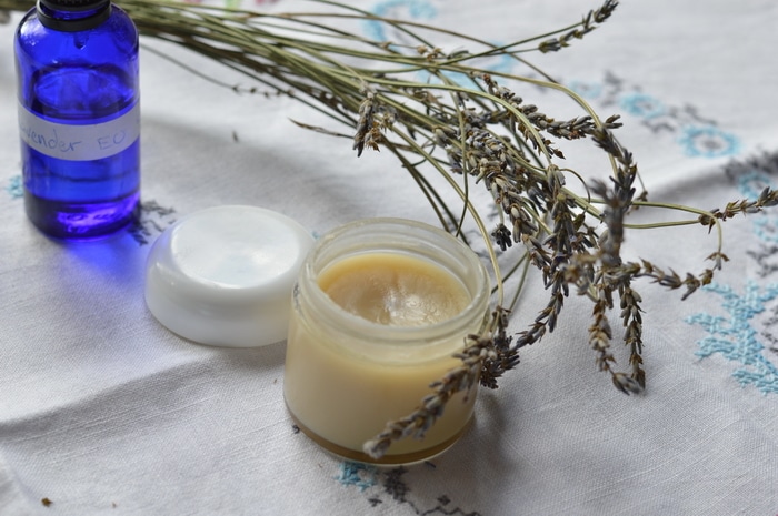 This is a soothing, anti-inflammatory, and antimicrobial hand salve that can be used as a moisturizer for dry, damaged skin. Use it on bug bites, scrapes, cuts, eczema, and hives. Scratched up gardening hands will find relief with this comforting hand salve.
