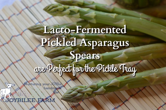 This recipe will give you tangy pickled asparagus with a crunch. Crunchy, lacto-fermented asparagus is a better filling for fancy tea sandwiches and a nicer addition to the pickle tray. This is what asparagus was made for.