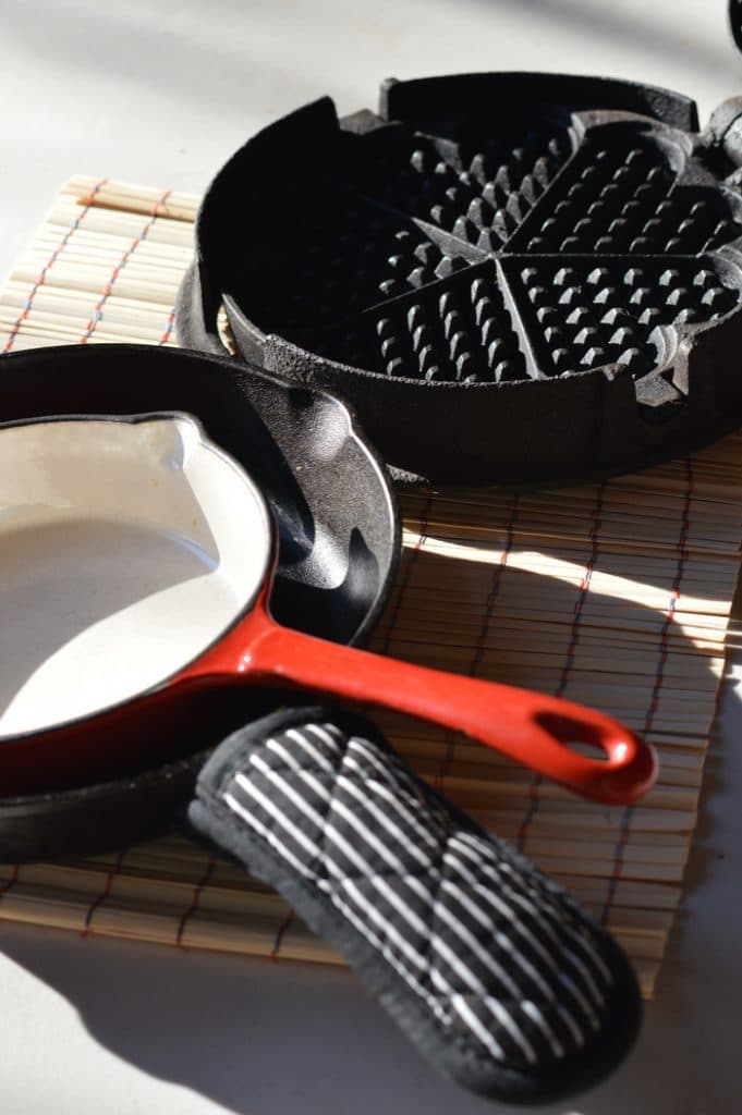 Seasoning cast iron creates a nontoxic, non-stick surface that browns food easily and gives fried foods a crisp, caramelized flavor, unobtainable in Teflon™ coated frying pans or stainless steel.