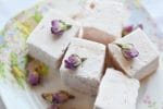These healthy marshmallows are made with roses. They are a sweet, light finish to a meal, that also helps with digestion, reduces inflammation, and lifts the mood.