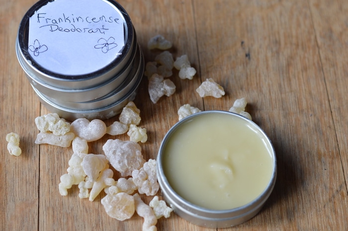 You can make DIY natural deodorant in just 15 minutes and have a gentle and safe solution for body odor and sweat. Frankincense is anti-inflammatory, antibacterial, and antifungal, while being gentle on the skin. It is a first rate essential oil to use near the breasts and lymph nodes with recognized anti-tumor and lymphatic benefits.