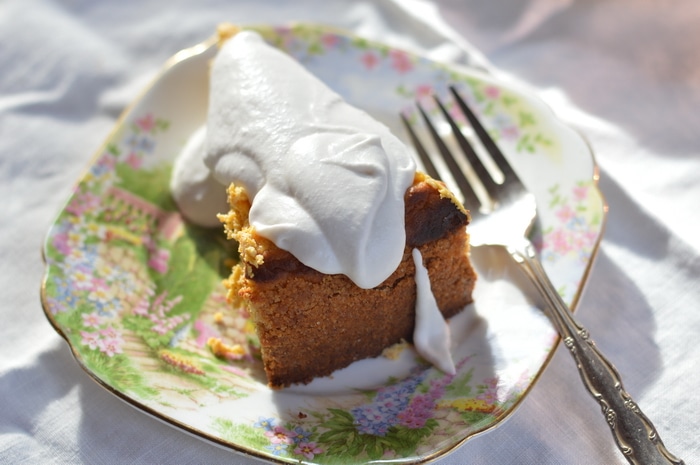 Gluten-free pumpkin cheesecake that can be made ahead for holiday dinners.