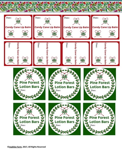 Grab these candy cane lip balm labels in the free download.