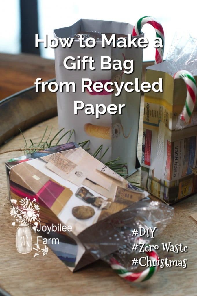 Recycled newspaper gift bags