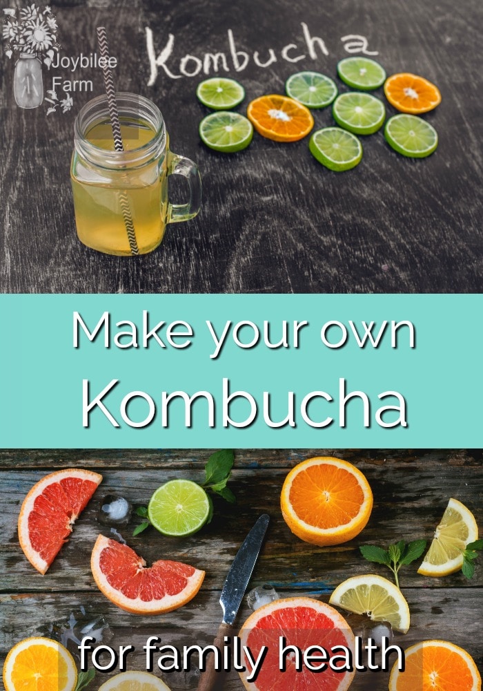 Citrus slices on a board by a glass of kombucha