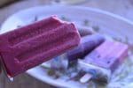Homemade raspberry ice pops