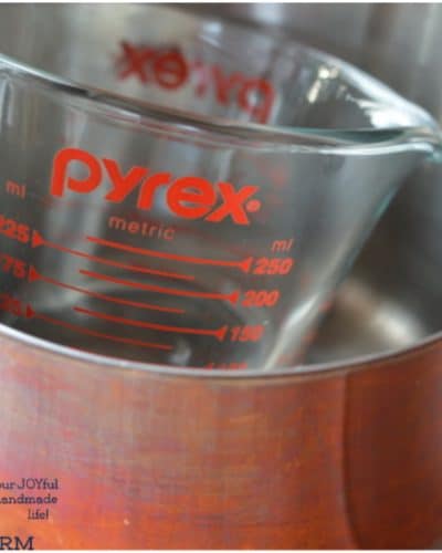 You can purchase a double boiler inexpensively, but using a glass measuring cup and saucepan to make a double boiler is a quick and easy option.