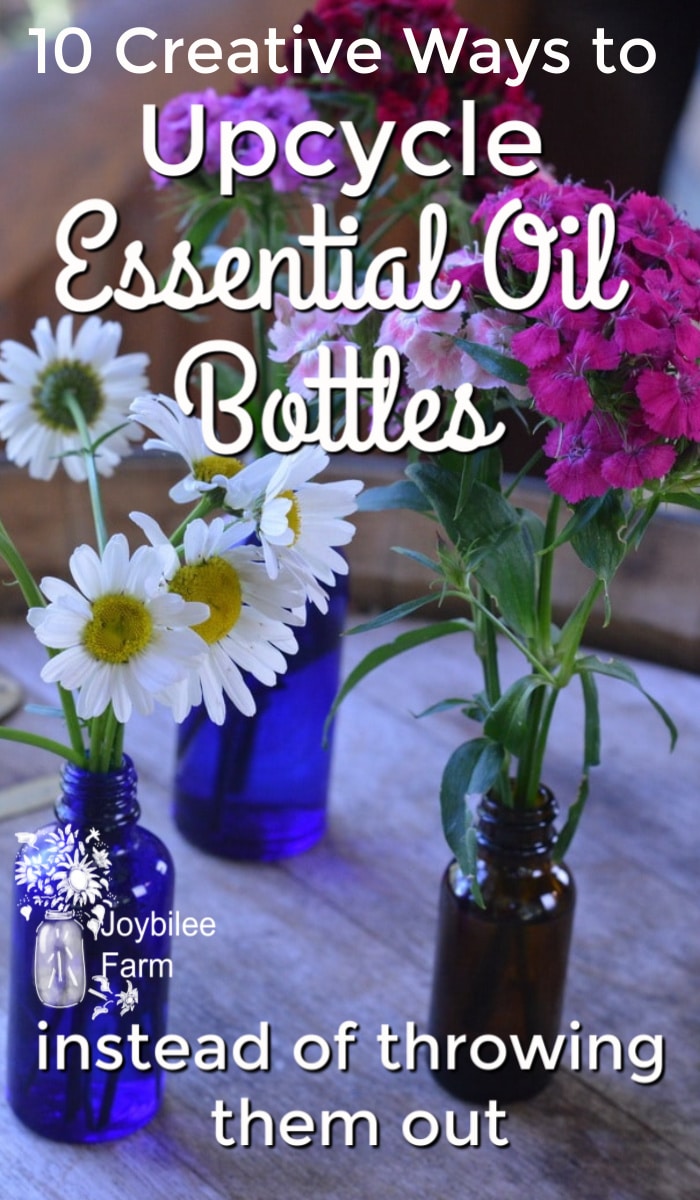 essential oil bottles used a flower vases