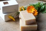 Calendula soap is a healing bar of soap for soothing dry, rough skin. Terrific after a day of working in the garden or for use during the dry winter months when hands tend to become chapped.