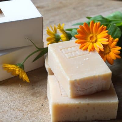 DIY Calendula Soap for Soothing Dry, Rough Skin