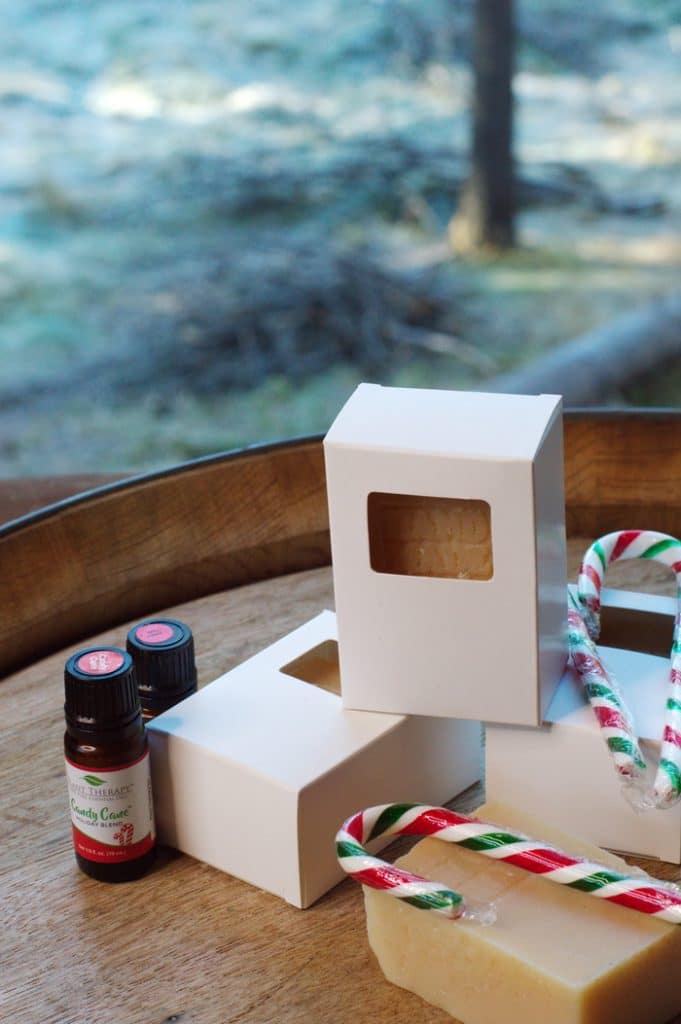 This candy cane soap recipe has the delightful scent of the holiday season. 
