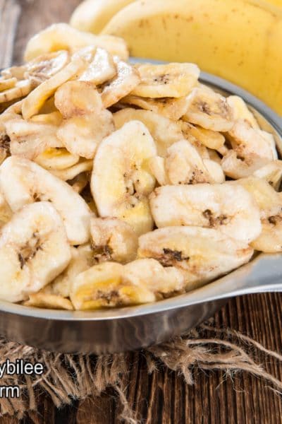 Banana chips in a bowl