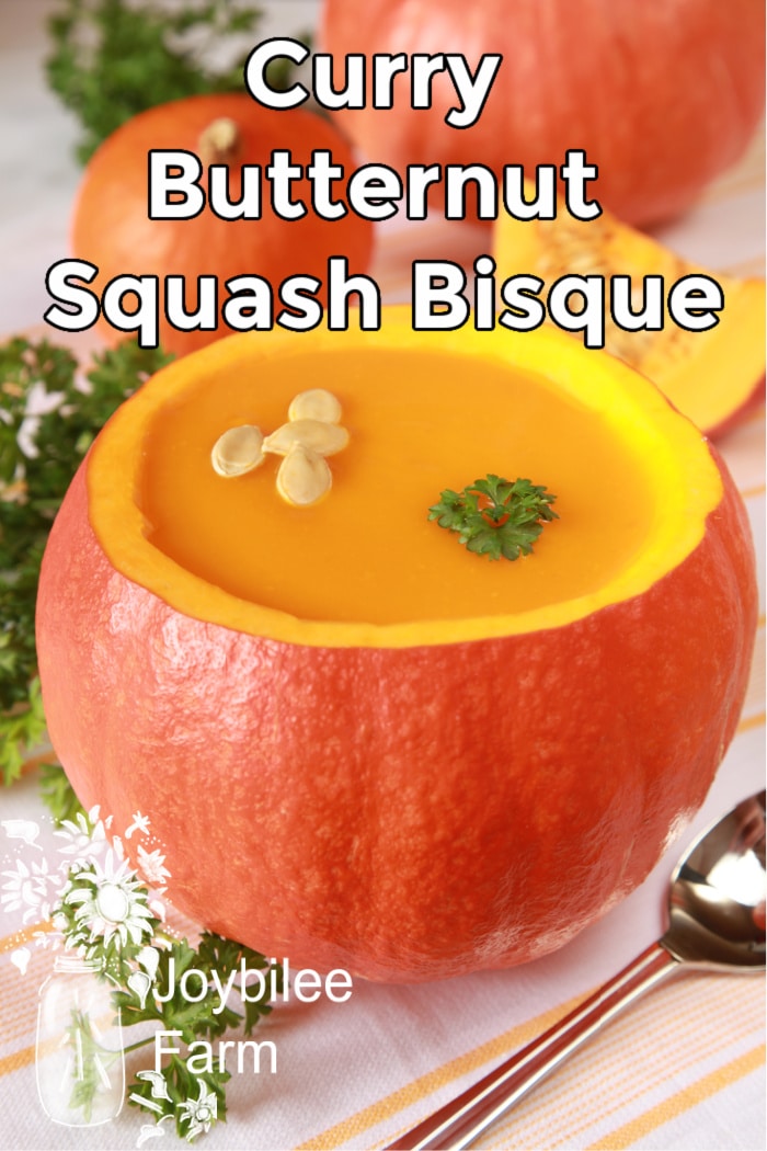 cream of squash soup in a pumpkin bowl