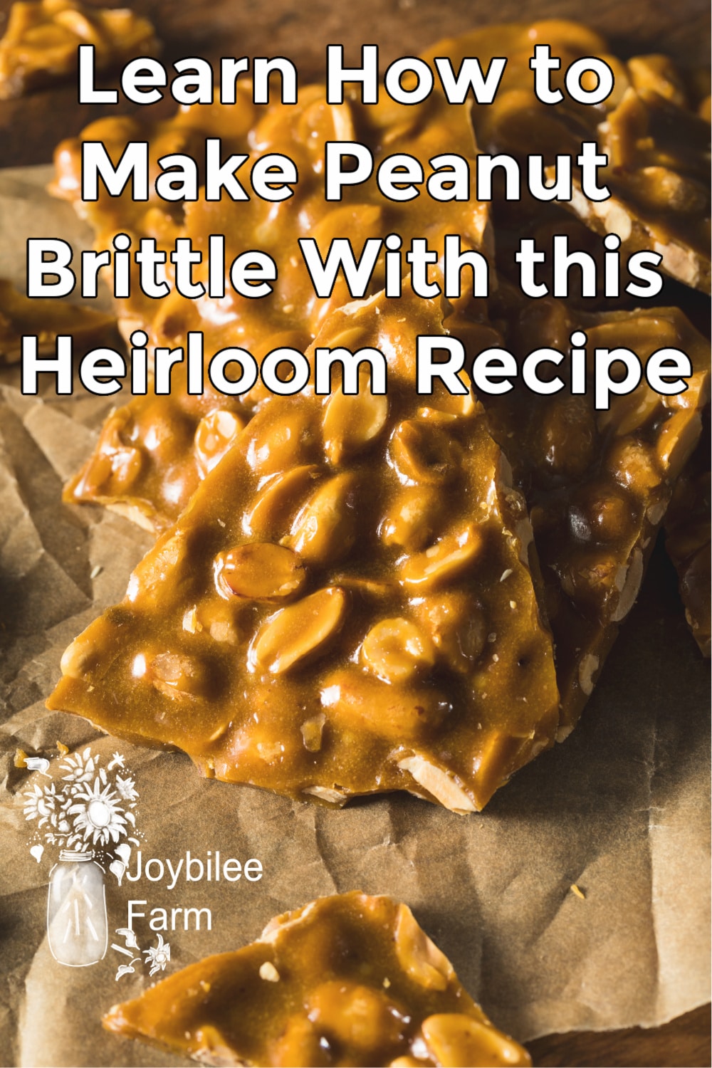 peanut brittle on a paper background