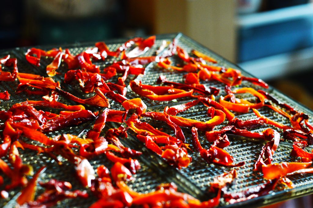 dehydrating sweet peppers