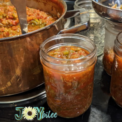 Smoked Salsa with Zucchini for Canning